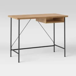 Wood And Metal Writing Desk With Storage - Room Essentials™ -Room Essentials Shop GUEST 11fddfe3 6162 4a58 8bb3 5903c2a3ce2d