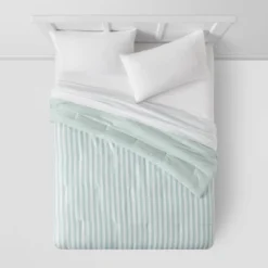 Microfiber Reversible Stripe Comforter Mint Green - Room Essentials™ 8 Microfiber Reversible Stripe Comforter Mint Green - Room Essentials™ -Room Essentials Shop GUEST 42587d4b b541 47ee b41f 96f9590cdb79