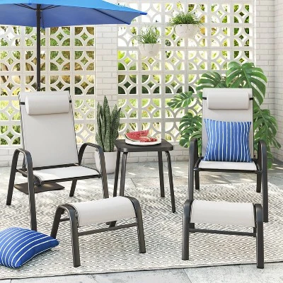 5pc Adjustable Back Patio Chat Set - Gray - Room Essentials™ 1 5pc Adjustable Back Patio Chat Set - Gray - Room Essentials™