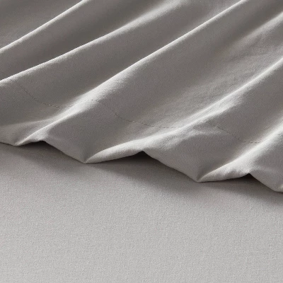 Full Garment Washed Microfiber Solid Sheet Set Gray - Room Essentials™ 2 Full Garment Washed Microfiber Solid Sheet Set Gray - Room Essentials™ - Image 2