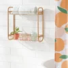 On The Wall 2 Tier Shelving Rack Metallic Gold - Room Essentials™