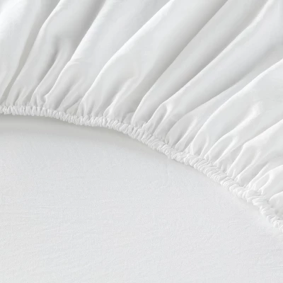 Queen Garment Washed Microfiber Solid Sheet Set White - Room Essentials™ 3 Queen Garment Washed Microfiber Solid Sheet Set White - Room Essentials™ - Image 3