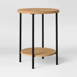 Wood And Metal Round End Table - Room Essentials™ -Room Essentials Shop GUEST b471152e 3324 4b45 a184 e540cd26a19b