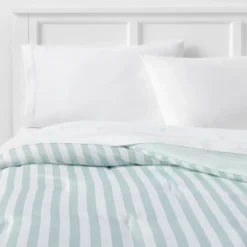 Microfiber Reversible Stripe Comforter Mint Green - Room Essentials™ 11 Microfiber Reversible Stripe Comforter Mint Green - Room Essentials™ -Room Essentials Shop GUEST cd174111 defd 4397 bcf3 048fba4ec0a1