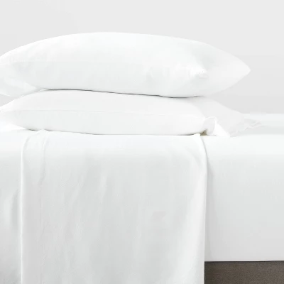 King Garment Washed Microfiber Solid Sheet Set White - Room Essentials™ 1 King Garment Washed Microfiber Solid Sheet Set White - Room Essentials™